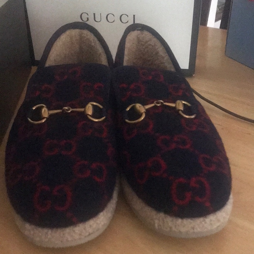 Gucci Fria horsebit wool loafers new in box. Comes with box and dust jacket